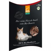 Fleisch-Snack Bio Rind 70g Katze Snack defu